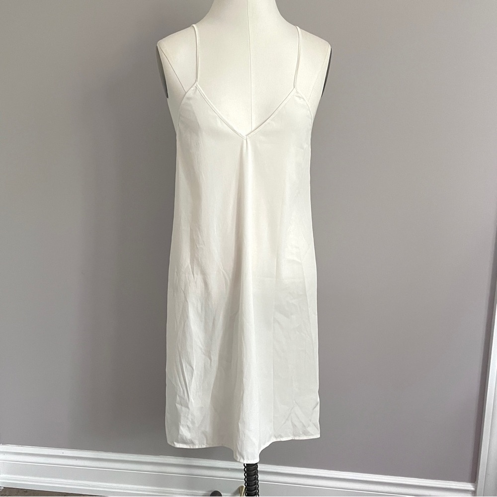 Zara White Embroidered Drop Waist Sheer Boho Dress - XS-Small - Picture 10 of 13